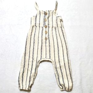 Jessica Simpson Romper Cream Gray Stripes Girls 18M